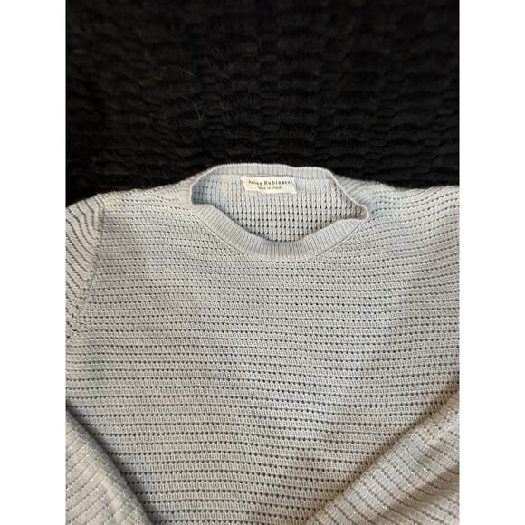 Amina Rubinacci News Sweater Blue Silver Threading Size 48/12 Cashmere Cotone - Picture 4 of 8